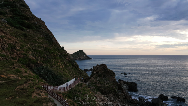 Straits, Nhon has a ladder path with stairs for tourists visiting