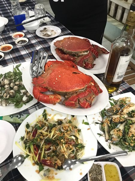 Fresh seafood at Hoang Thao Restaurant, Nhon dealer.