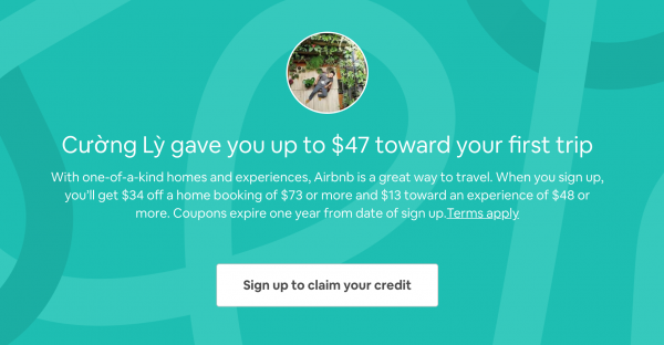 Nhận 47 usd (1 triệu) khi đăng ký Airbnb