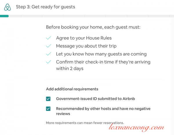 Có thể yêu cầu giấy tờ tuỳ thân & chọn lựa những khách chưa từng có review xấu trên Airbnb.